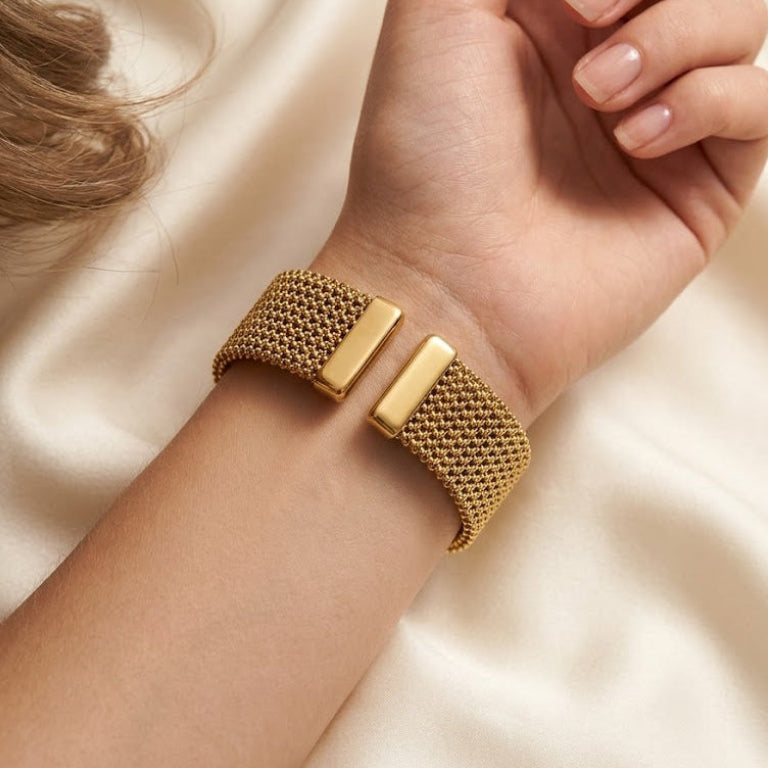 Wide Mesh Cuff Bangle