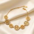 Gold bracelet with circular charms