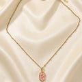 Pink Tulip Medallion Necklace