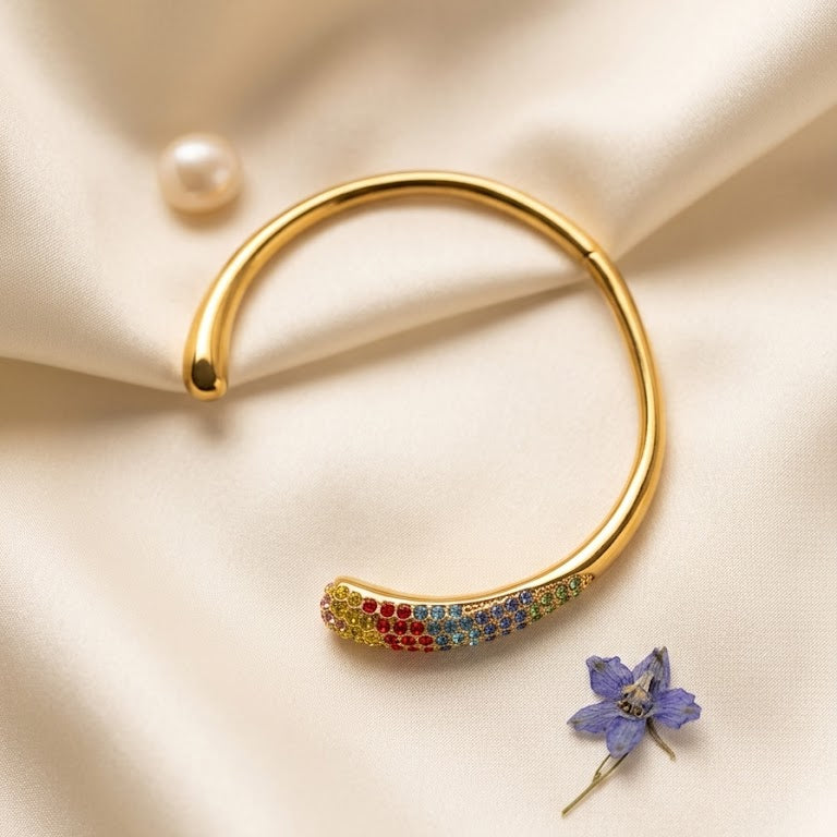 Pavé Crystal Prism Cuff