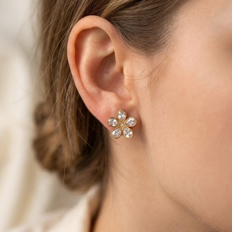 Crystal Flower Earrings