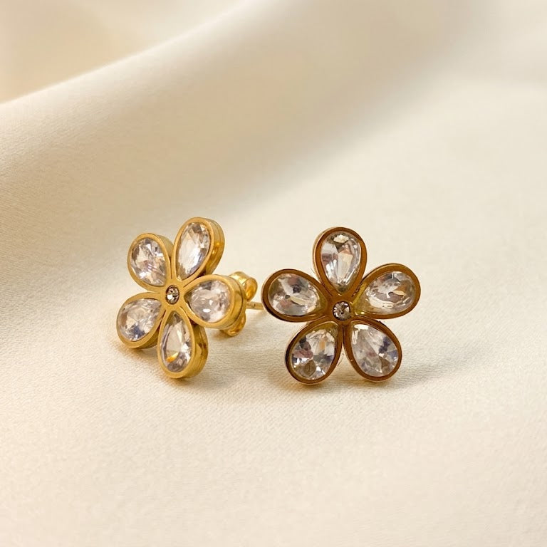 Crystal Flower Earrings