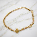 Crystal Clover Charm Bracelet