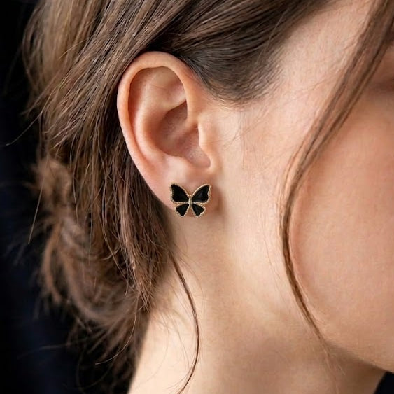 Enamel Four-Leaf Clover Stud Earrings