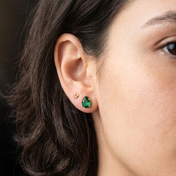 Emerald Green Teardrop Earrings