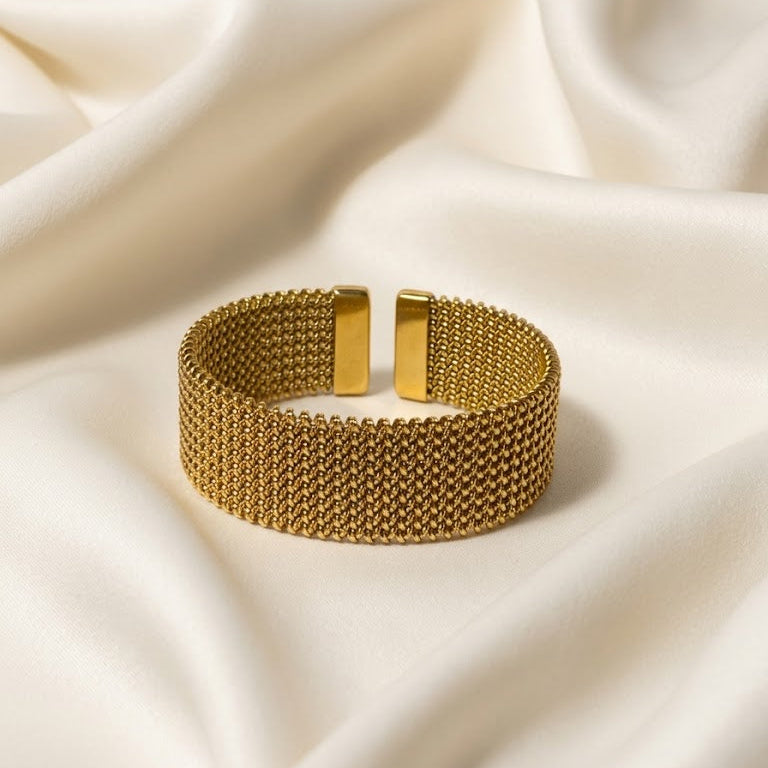 Wide Mesh Cuff Bangle