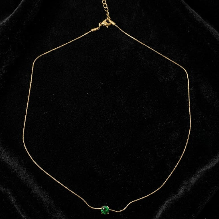 Emerald Solitaire Necklace
