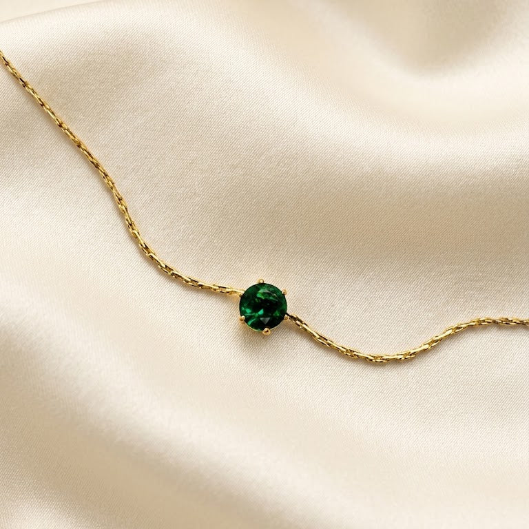 Emerald Solitaire Necklace