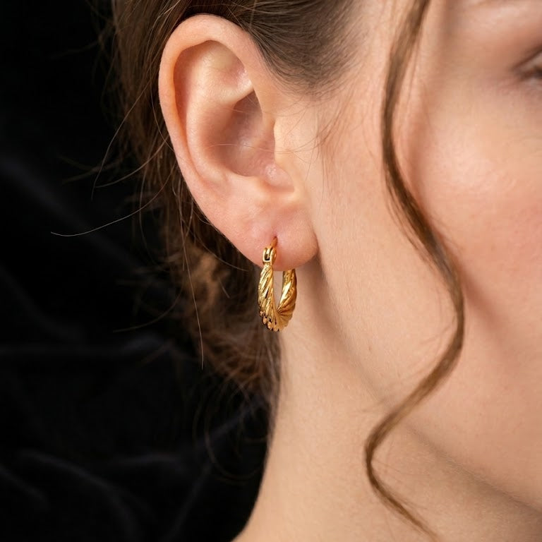 Twisted Rope Hoop Earrings
