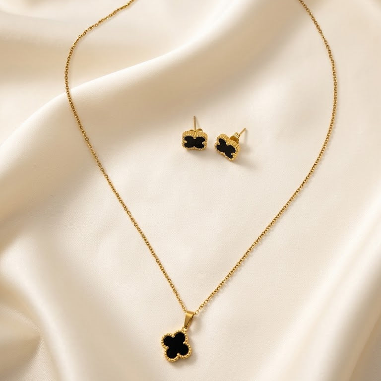 Black Onyx Necklace & Earrings