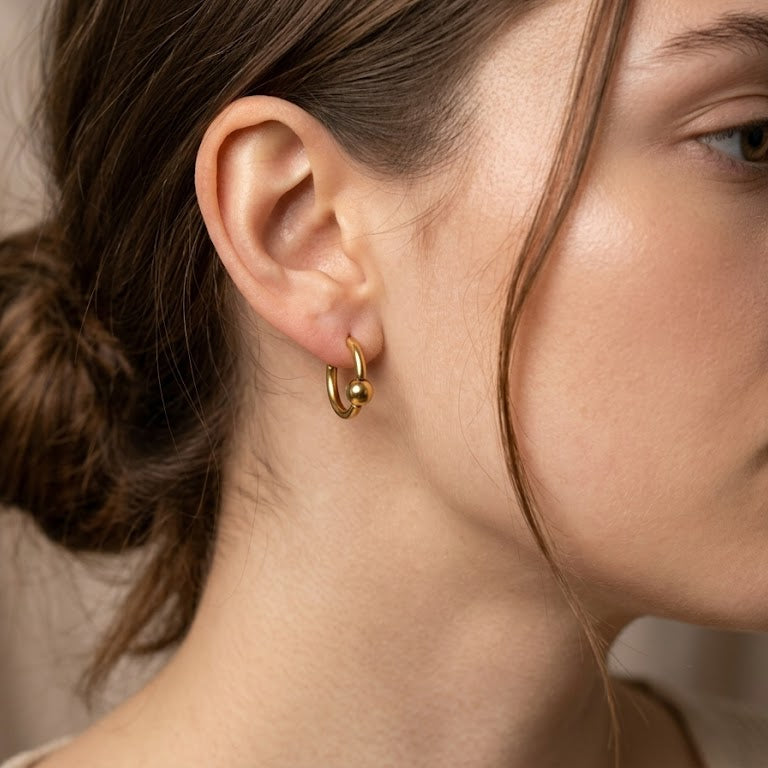 Huggie Hoop Earrings - Gold